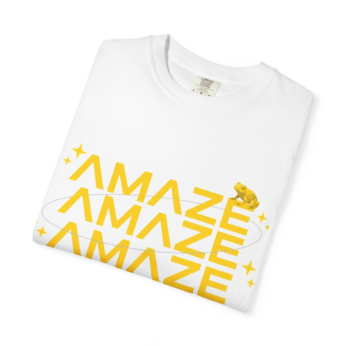 Amaze Amaze Amaze Shirt, Retro Stacked Type Tee, Tiny Frog Graphic Shirt, Funny Minimal Gift