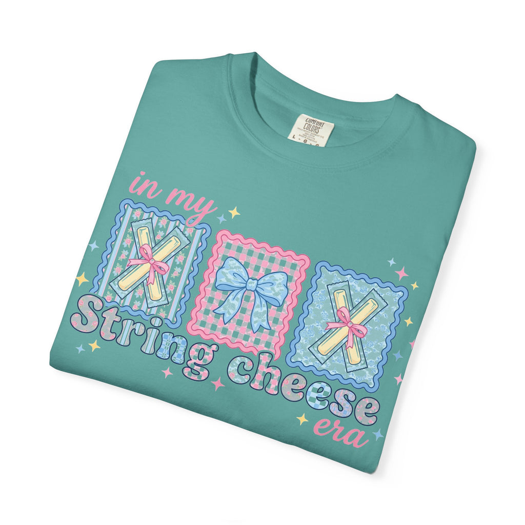 In My String Cheese Era Bow Shirt, Pastel Coquette Snack Tee, Funny Cheese Lover Shirt, Cute Gift