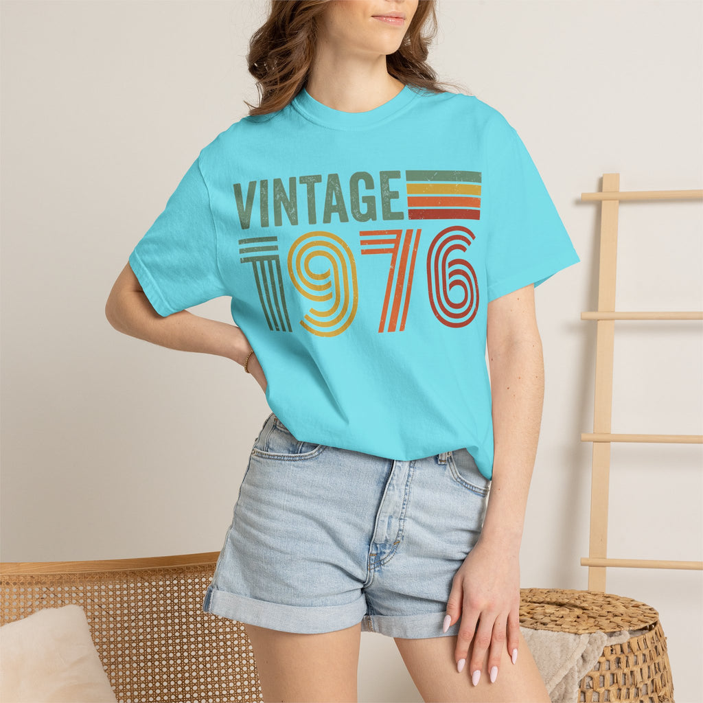 Vintage 1976 Wide Shirt, Retro Striped Birth Year Tee, 50th Birthday Shirt, 1976 Gift