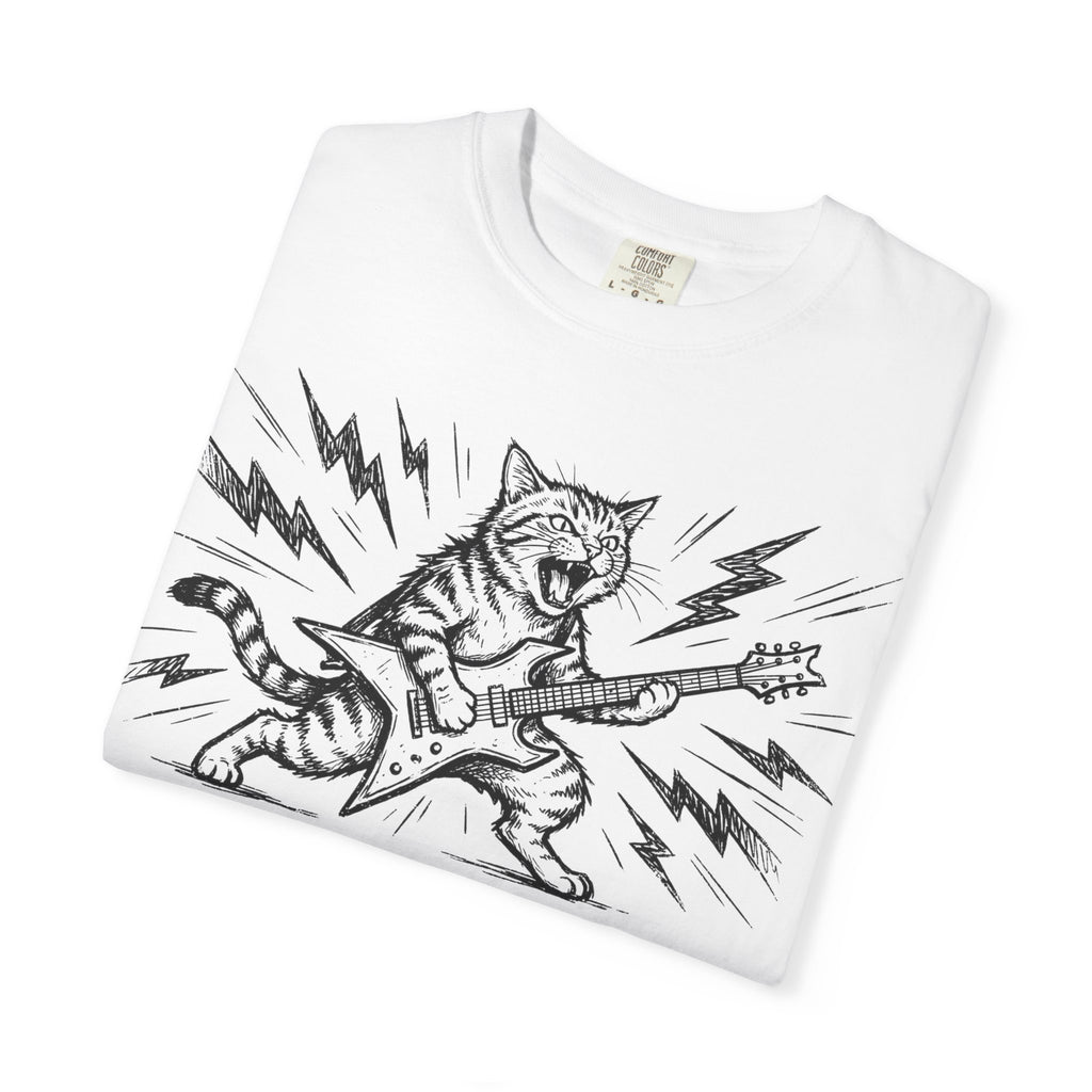 Rock Star Cat Shirt, Electric Guitar Cat Tee, Funny Heavy Metal Cat Shirt, Cat Lover Gift