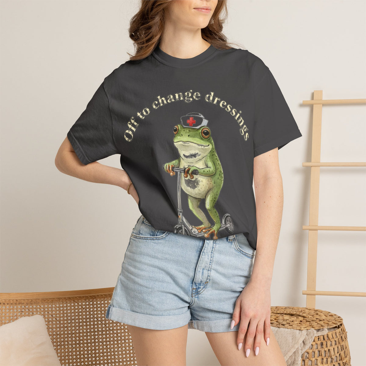 Off To Change Dressings Shirt, Funny Nurse Frog Scooter Tee, Wound Care Nurse Shirt, RN Gift