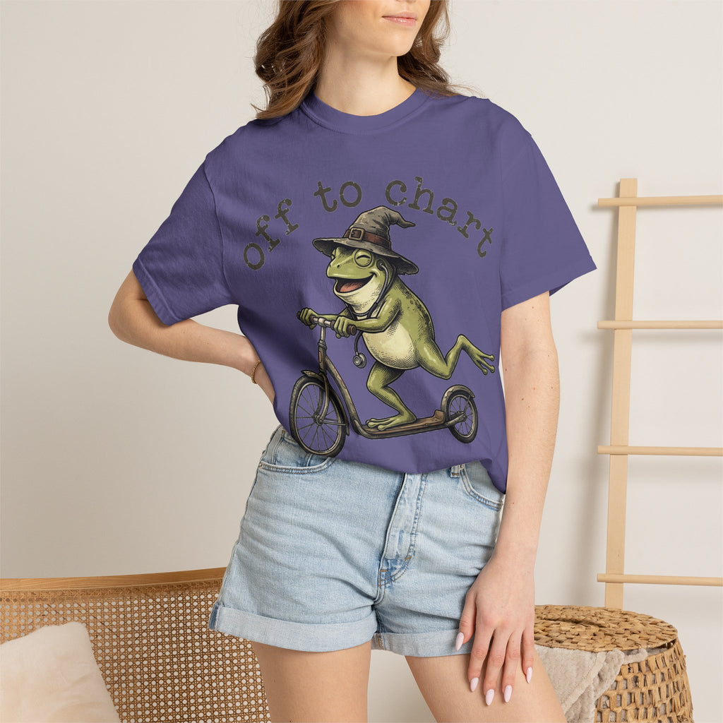 Off To Chart Grinning Frog Shirt, Nurse Frog Scooter Tee, Funny Charting Shirt, RN Gift