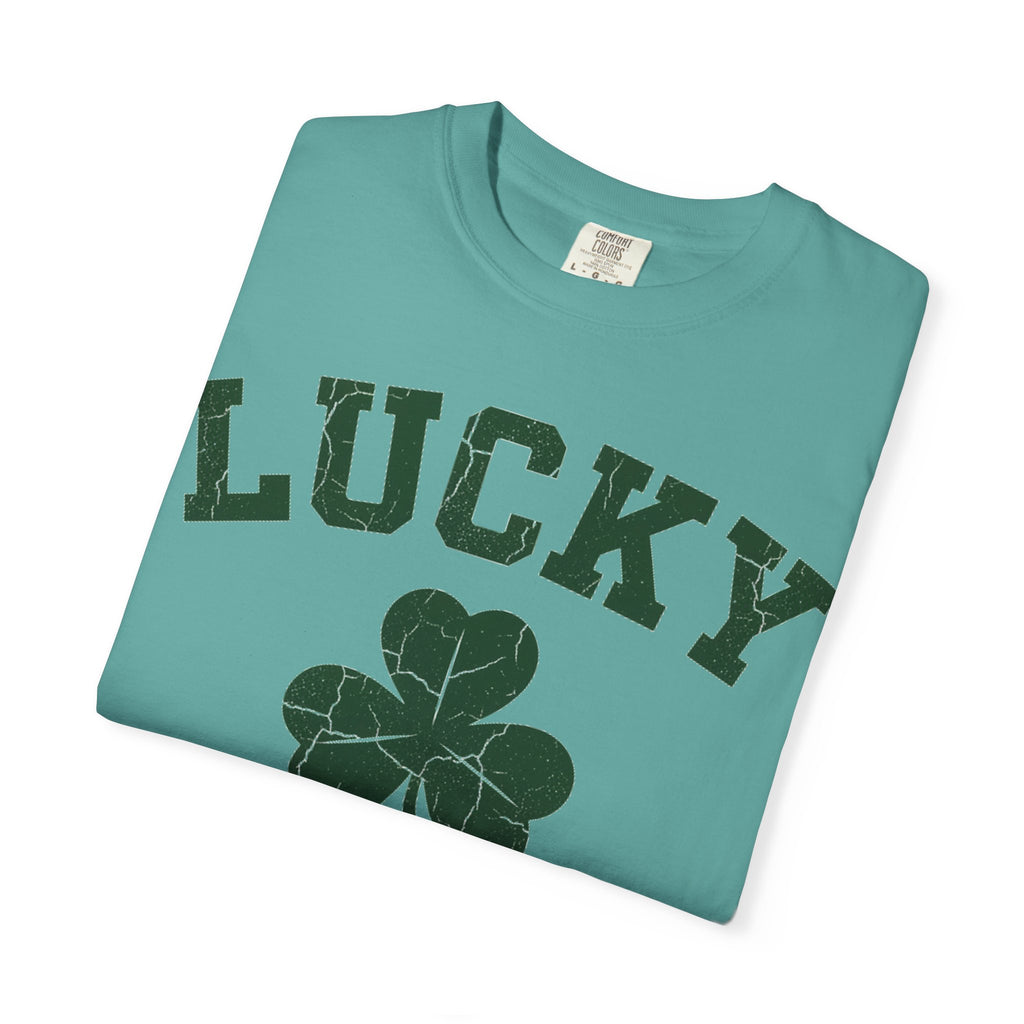 Lucky Big Shamrock Shirt, Bold Varsity Clover Tee, St Patricks Day Shirt, Irish Gift