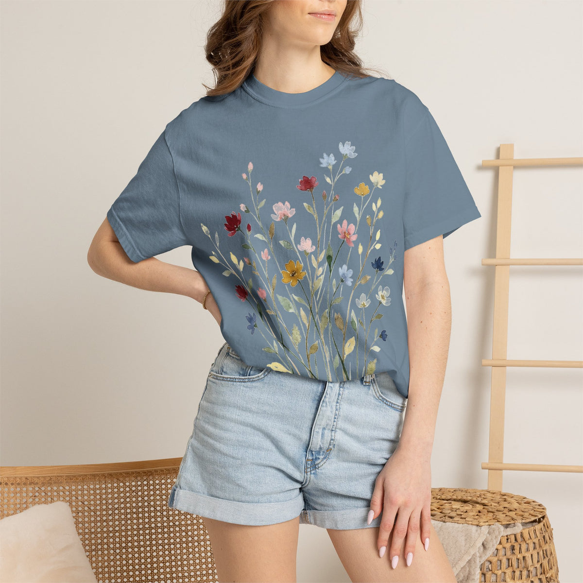 Watercolor Wildflower Spray Shirt, Painted Meadow Bouquet Tee, Cottagecore Floral Shirt, Garden Gift
