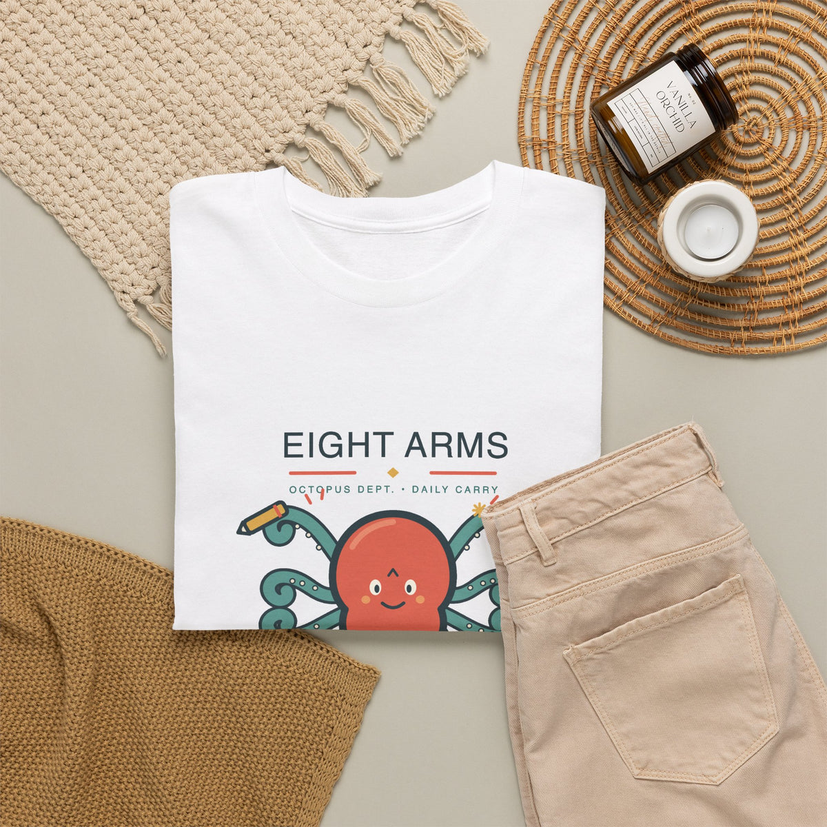 Eight Arms, Zero Pockets Octopus Tee — Everything’s in My Hands