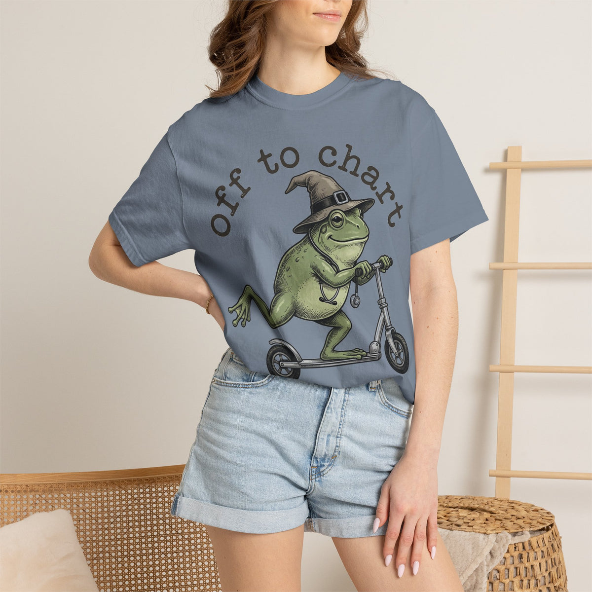 Off To Chart Etched Frog Shirt, Vintage Nurse Frog Scooter Tee, Charting Humor Shirt, RN Gift