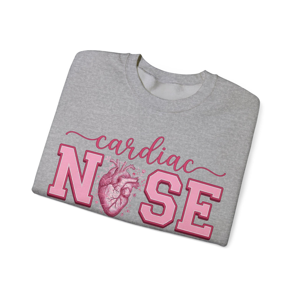Cardiac Nurse Sweatshirt, Anatomical Heart Nurse Sweatshirt, Pink Varsity Cardiology Nurse Gift, ICU Cardiac RN Sweatshirt, Telemetry Nurse