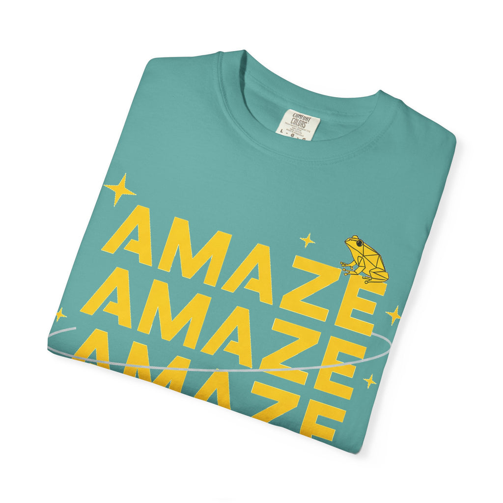 Amaze Amaze Amaze Amaze Shirt, Four Line Retro Type Tee, Frog Sparkle Graphic Shirt, Trendy Gift