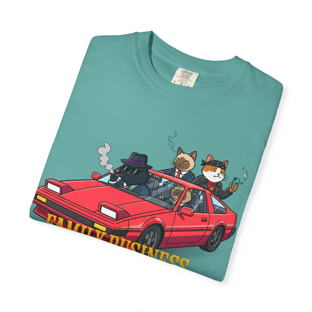 Family Business T-Shirt — Retro Car with Fox Crew Graphic