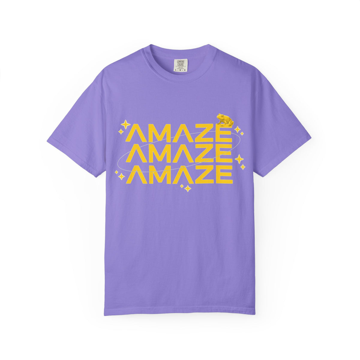 Amaze Amaze Amaze Shirt, Retro Stacked Type Tee, Tiny Frog Graphic Shirt, Funny Minimal Gift