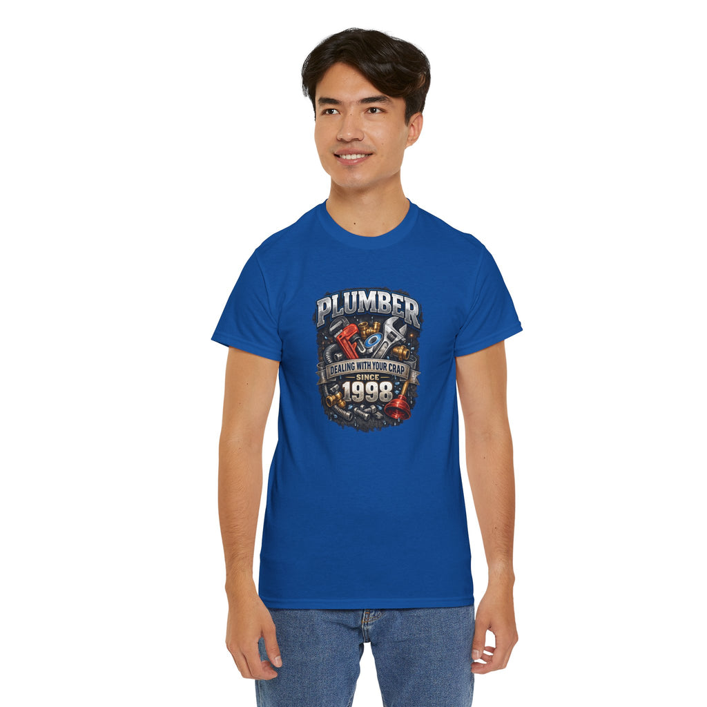 Plumber Since 1998 T-Shirt – “Dealing With Your Crap” Vintage Tool Graphic Tee