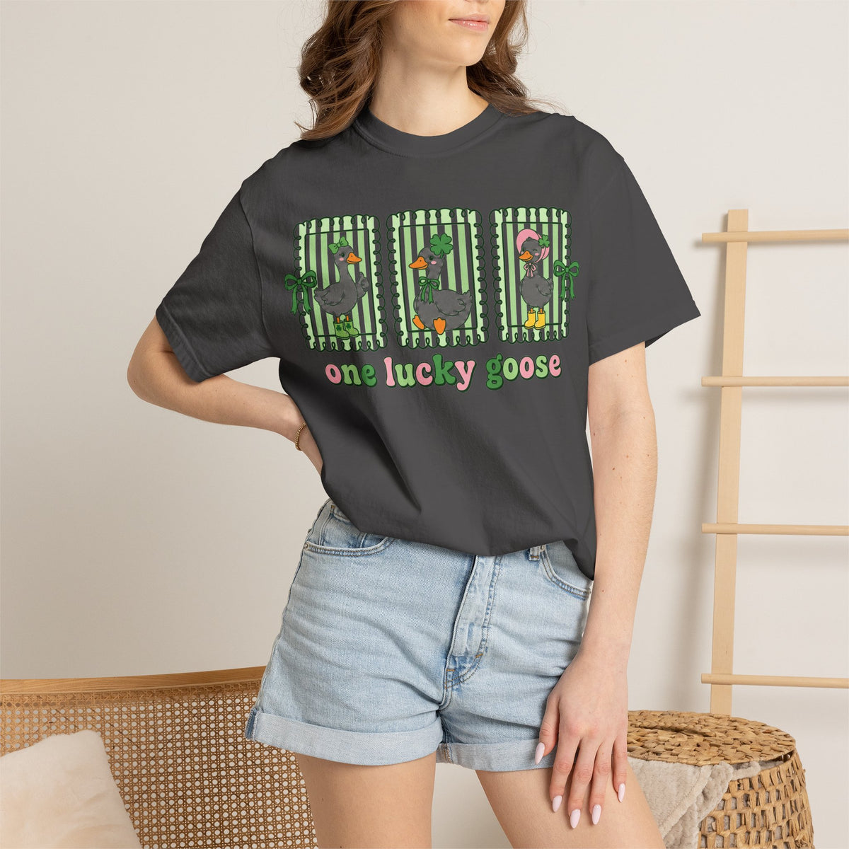 One Lucky Goose Framed Panels Shirt, Irish Goose Trio Tee, St Patricks Day Shirt, Funny Gift