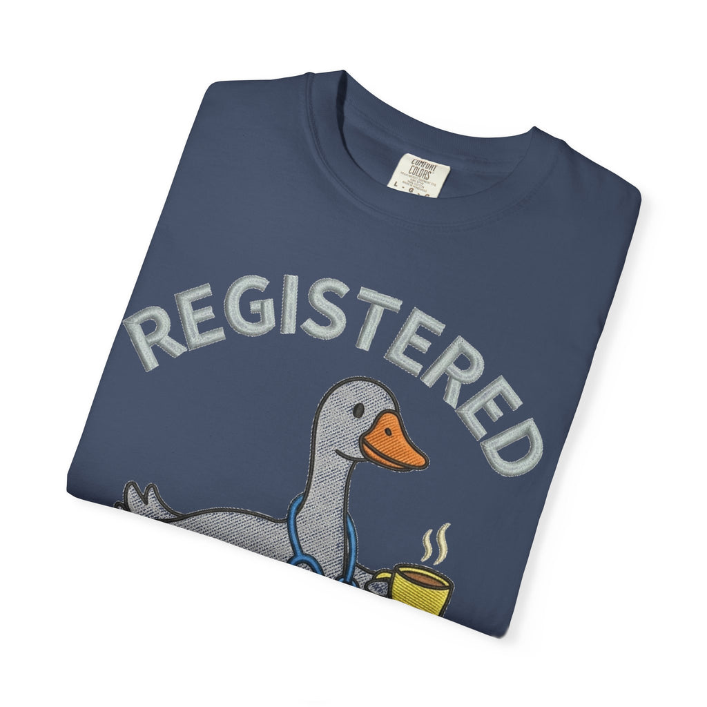 Registered Silly Goose Shirt, Faux Embroidery Nurse Goose Tee, Funny RN Shirt, Nurse Gift