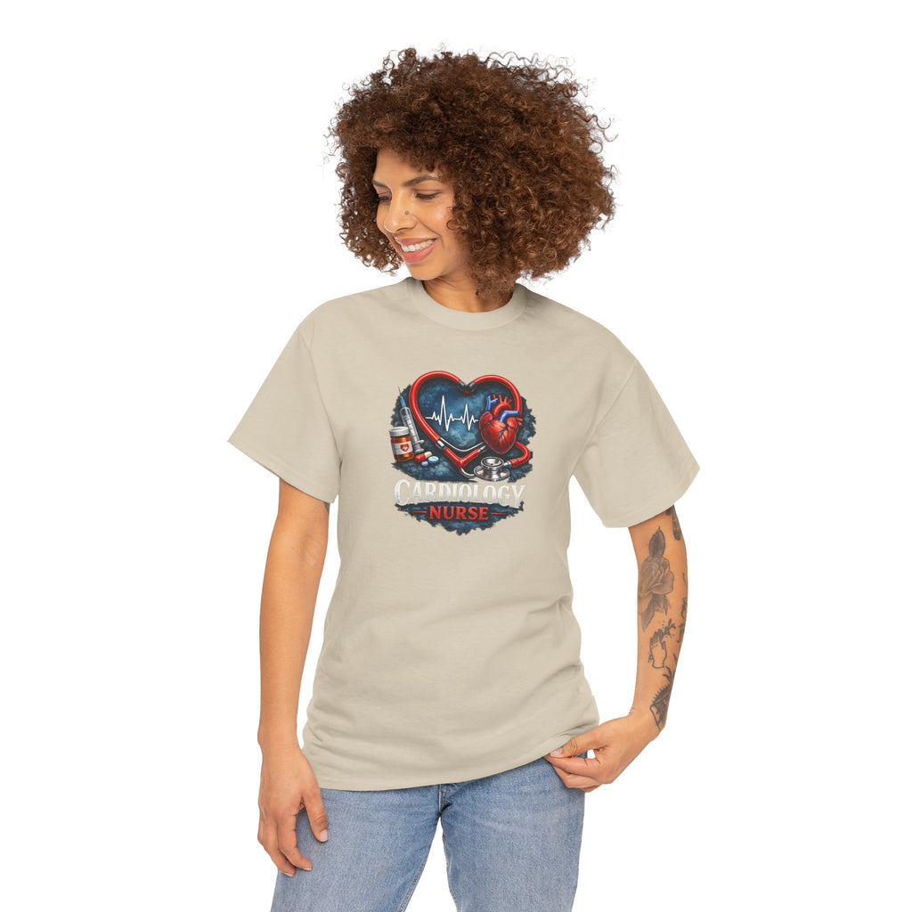 Cardiology Nurse T-Shirt — Heartbeat Stethoscope Design