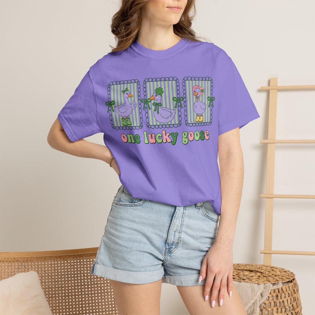 One Lucky Goose Shirt, St Patricks Day Goose Trio Tee, Funny Irish Shirt, Shamrock Gift