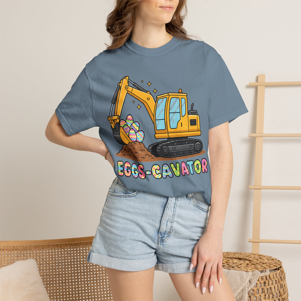 Eggs-Cavator Big Digger Shirt, Easter Excavator Tee, Construction Easter Shirt, Kids Easter Gift