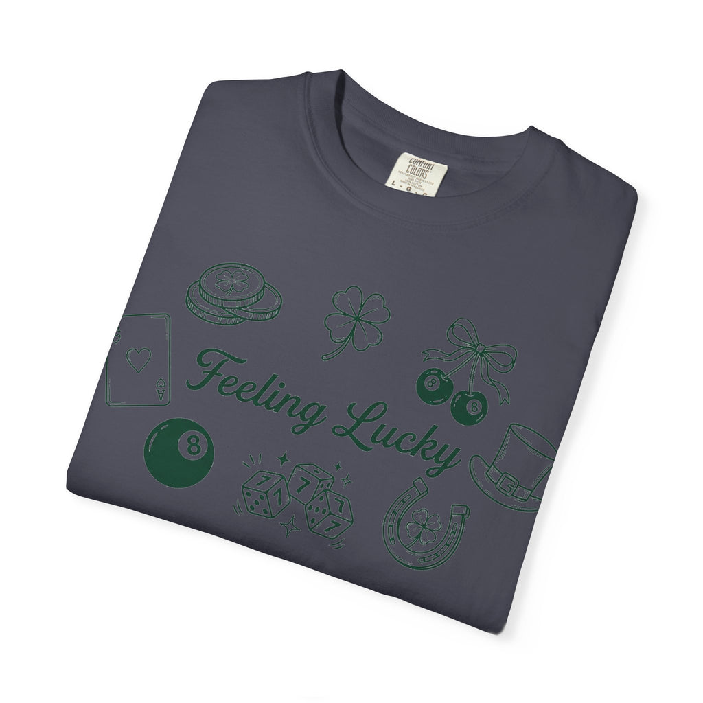 Feeling Lucky Wide Charms Shirt, St Patricks Clover Dice Tee, Green Luck Shirt, Irish Gift