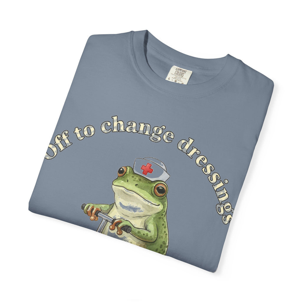 Off To Change Dressings Shirt, Funny Nurse Frog Scooter Tee, Wound Care Nurse Shirt, RN Gift
