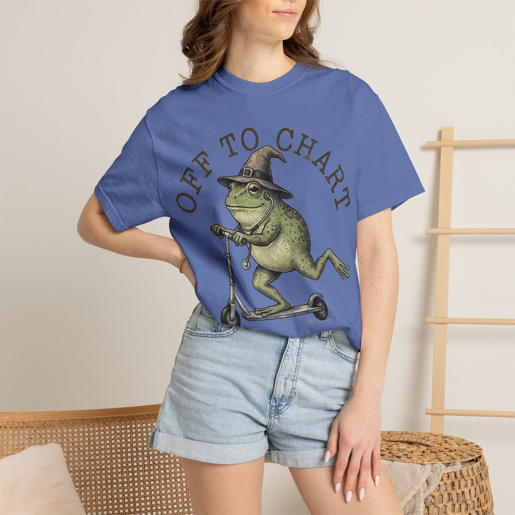 Off To Chart Bold Shirt, Engraved Frog Nurse Scooter Tee, Funny Night Shift Shirt, Nurse Gift