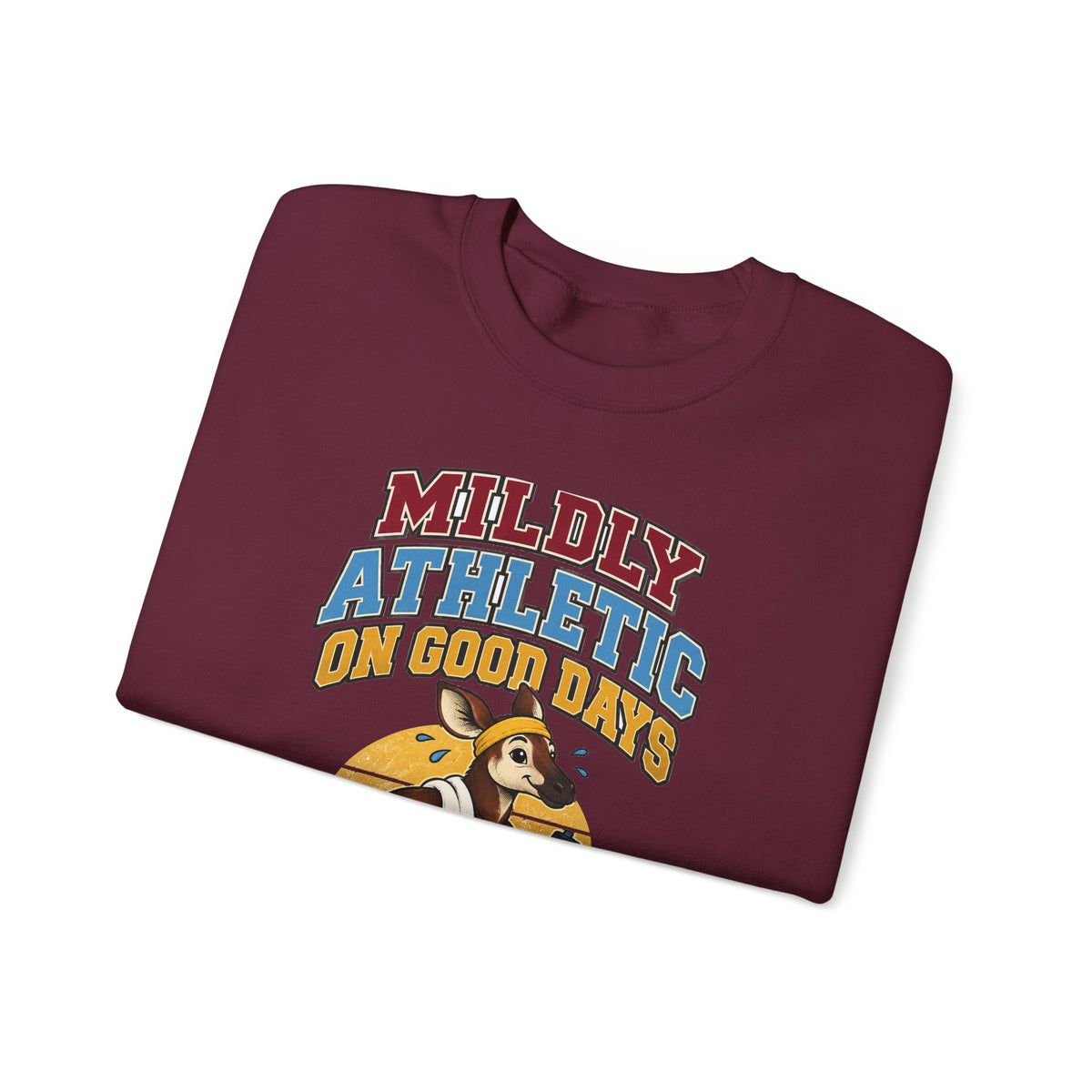 Funny Gym Sweatshirt Mildly Athletic On Good Days Running Humor Workout Comfort Colors Tee