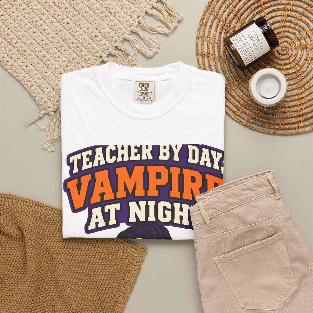 Teacher By Day, Vampire At Night Halloween Shirt, Funny Teacher Vampire Tee