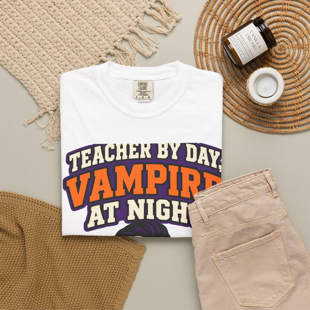 Teacher By Day, Vampire At Night Halloween Shirt, Funny Teacher Vampire Tee