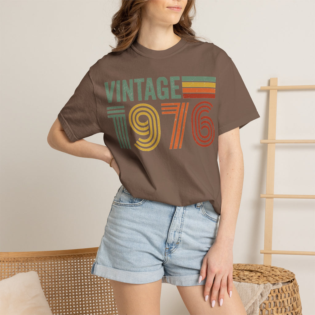 Vintage 1976 Wide Shirt, Retro Striped Birth Year Tee, 50th Birthday Shirt, 1976 Gift