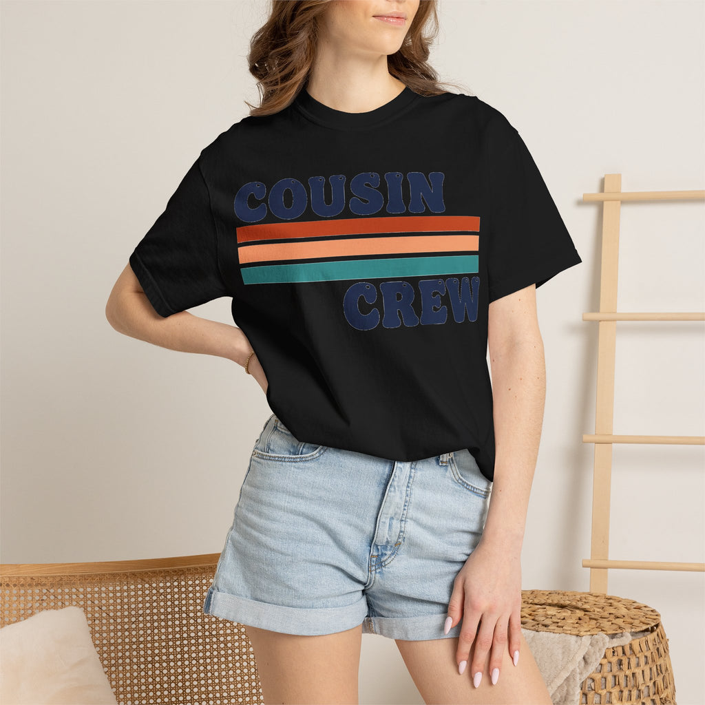 Cousin Crew Stacked Stripe Shirt, Vintage Stripe Family Tee, Matching Cousin Shirt, Reunion Gift