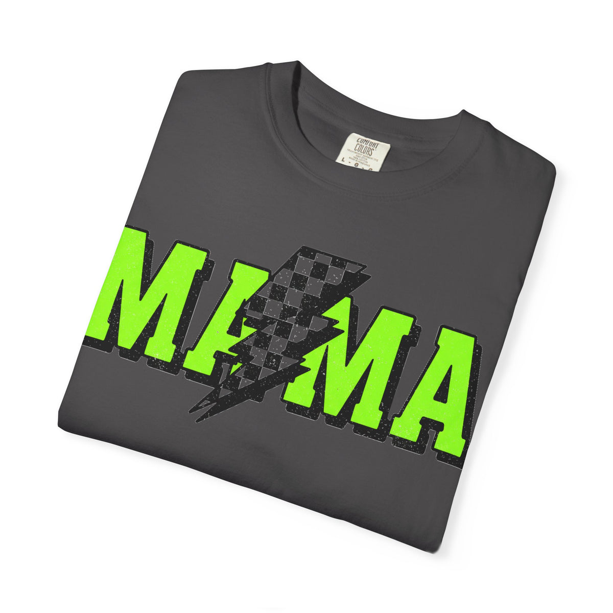 Mama Checkered Bolt Shirt, Green Lightning Mom Tee, Edgy Mama Shirt, Mothers Day Gift