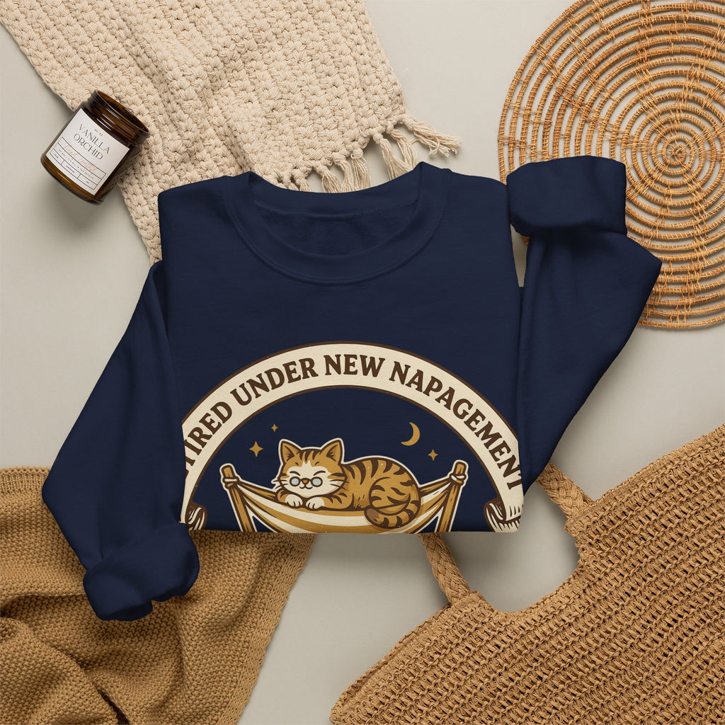 Funny Retirement Sweatshirt Retired Under New Napagement | Retirement Pun Sweatshirt | Retired Cat Nap Sweatshirt | Retiree Gift