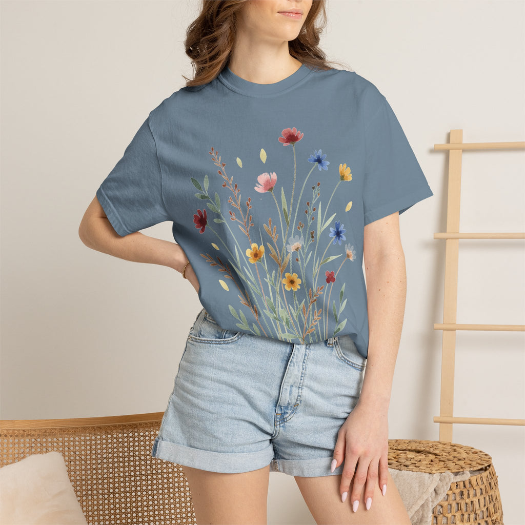 Watercolor Wildflower Bouquet Shirt, Painted Meadow Flowers Tee, Cottagecore Botanical Shirt, Garden Lover Gift