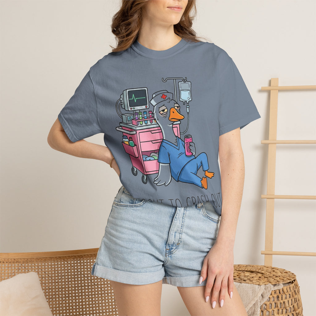 I'm About To Crash Out Shirt, Funny Night Shift Goose Nurse Tee, Burnt Out RN Shirt, Nurse Gift