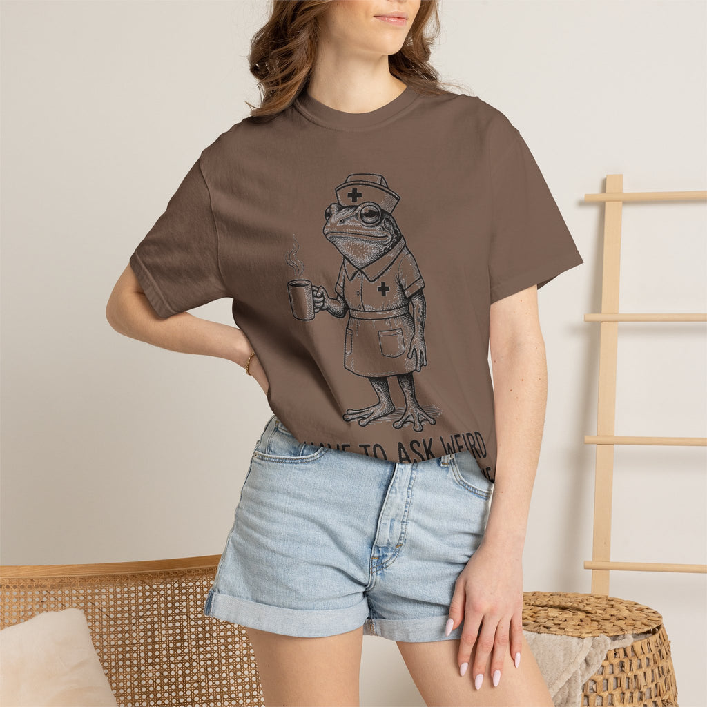 I Have To Ask Weird Stuff Or You'll Die Shirt, Etched Nurse Frog Tee, Funny Triage Shirt, RN Coffee Gift