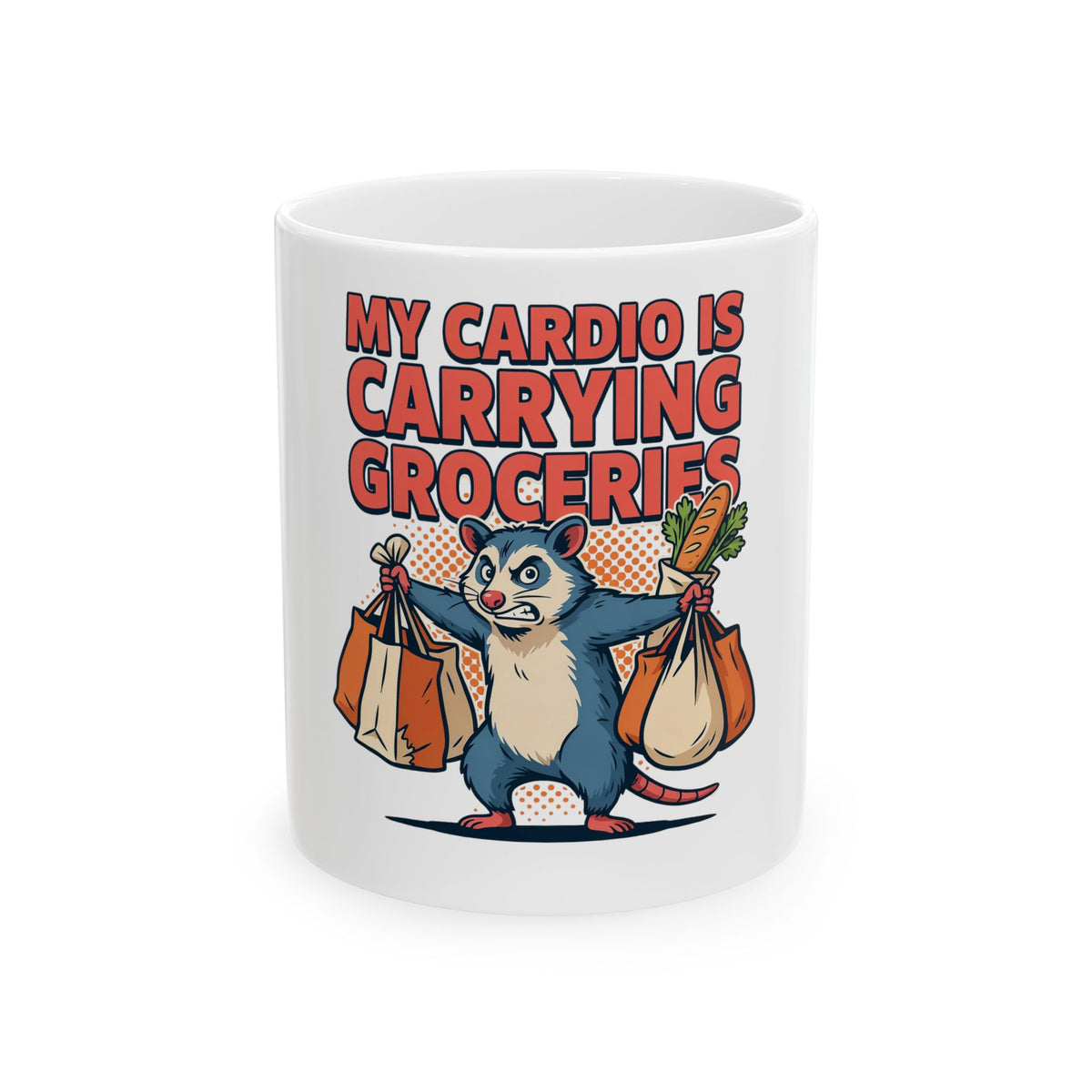 My Cardio Is Carrying Groceries Mug, Funny Gym Lover Gift for Him Her, Workout Christmas Gift, Coffee Mug 11oz 15oz