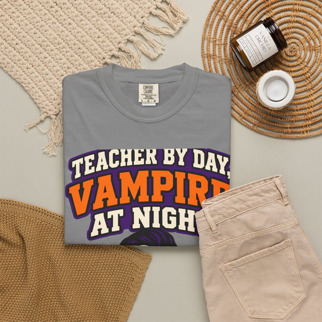 Teacher By Day, Vampire At Night Halloween Shirt, Funny Teacher Vampire Tee