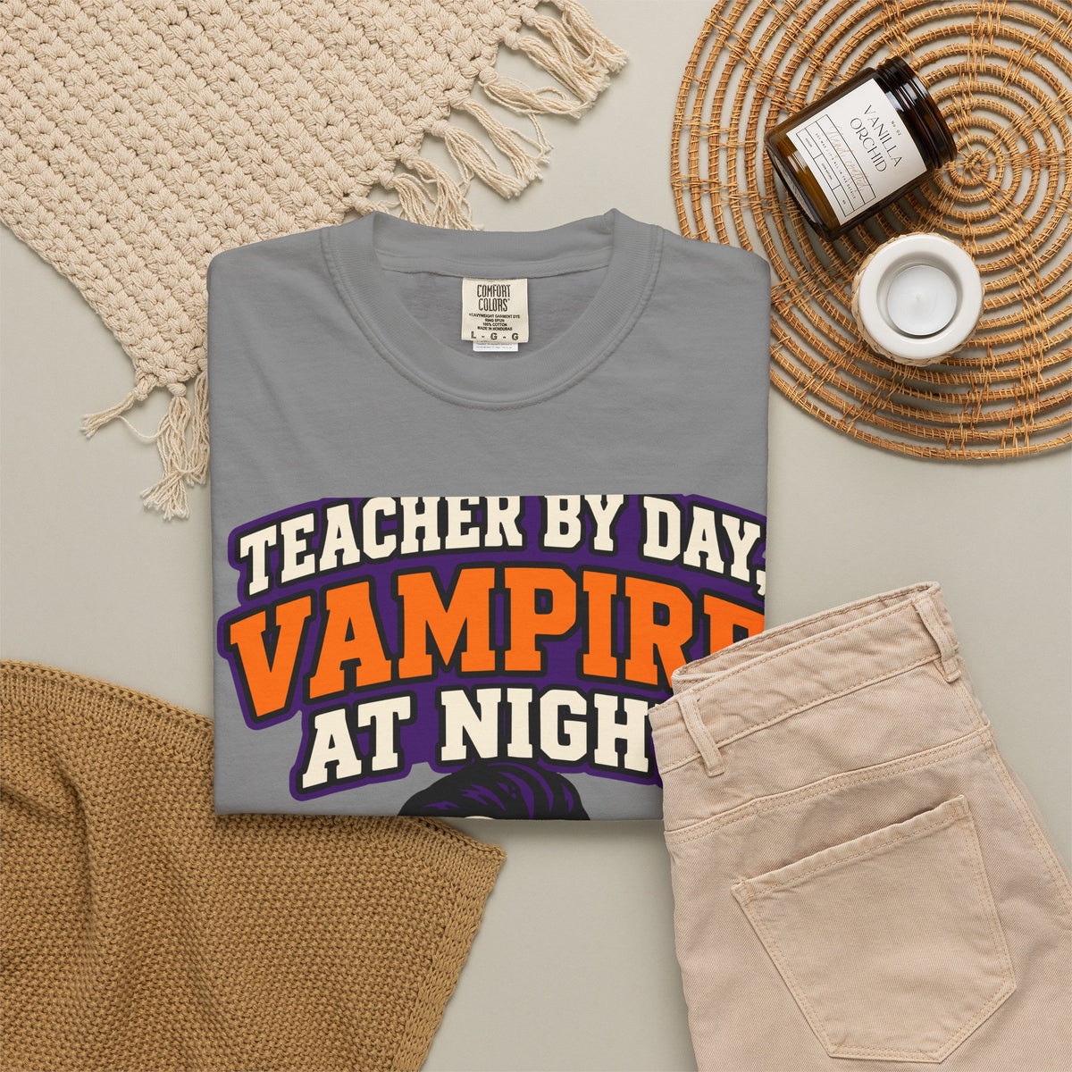 Teacher By Day, Vampire At Night Halloween Shirt, Funny Teacher Vampire Tee