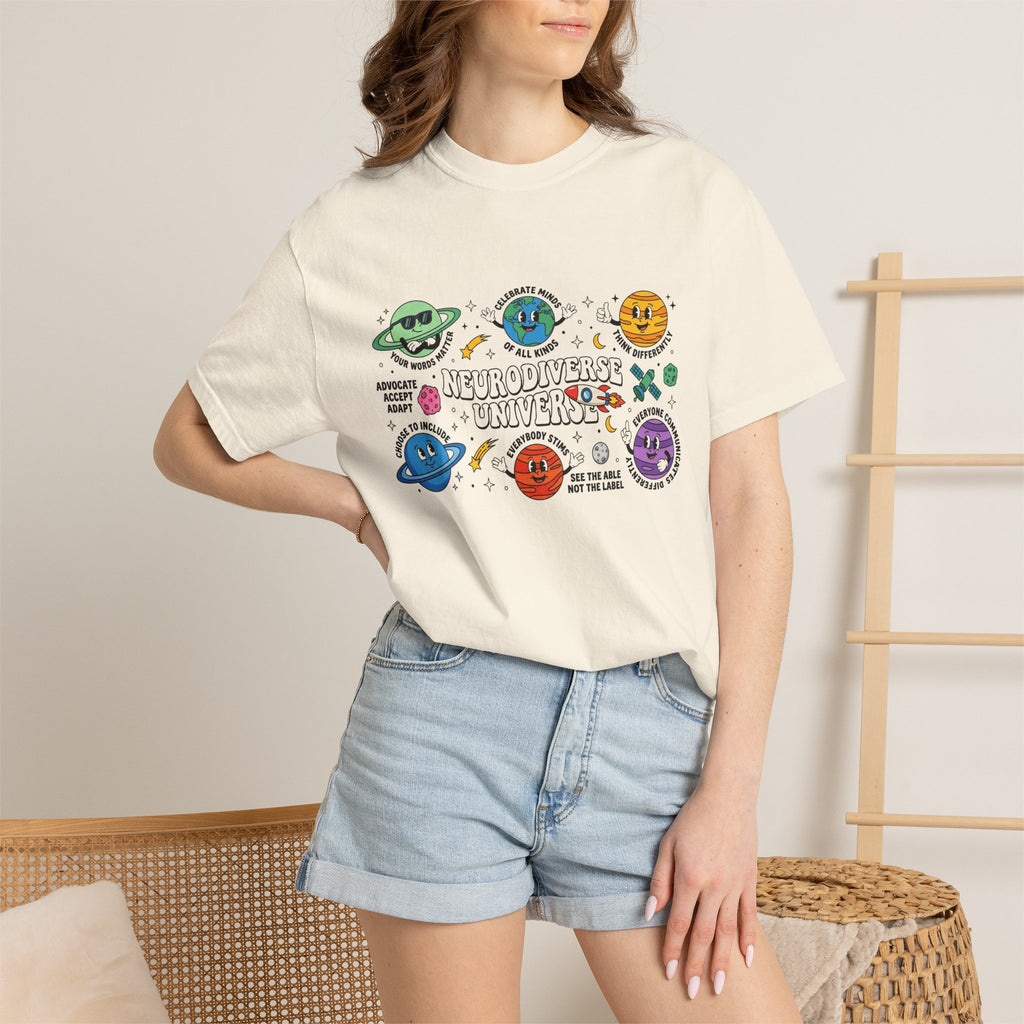 Neurodiverse Universe Wide Shirt, Autism Acceptance Planets Tee, Inclusion Teacher Shirt, SPED Gift