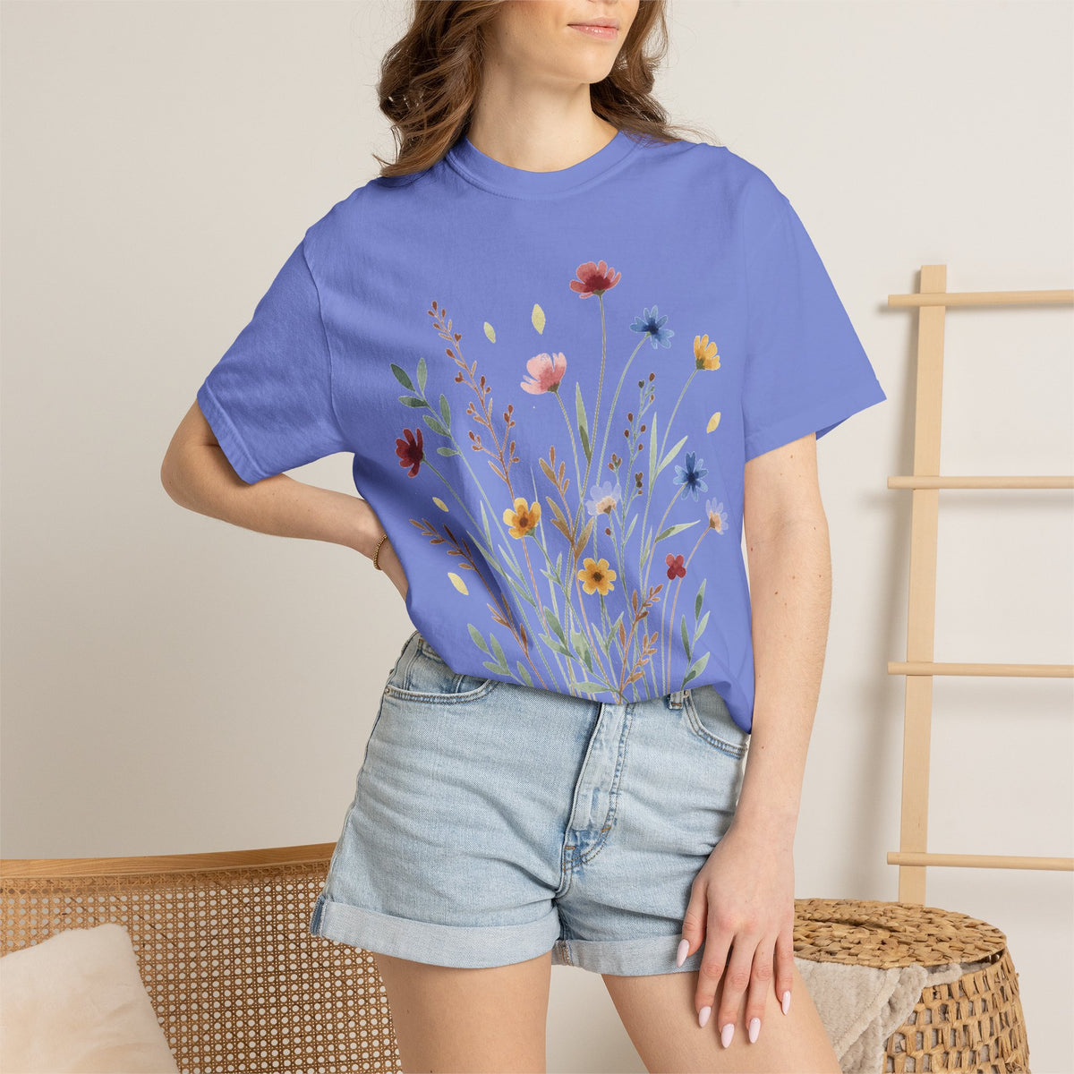 Watercolor Wildflower Bouquet Shirt, Painted Meadow Flowers Tee, Cottagecore Botanical Shirt, Garden Lover Gift