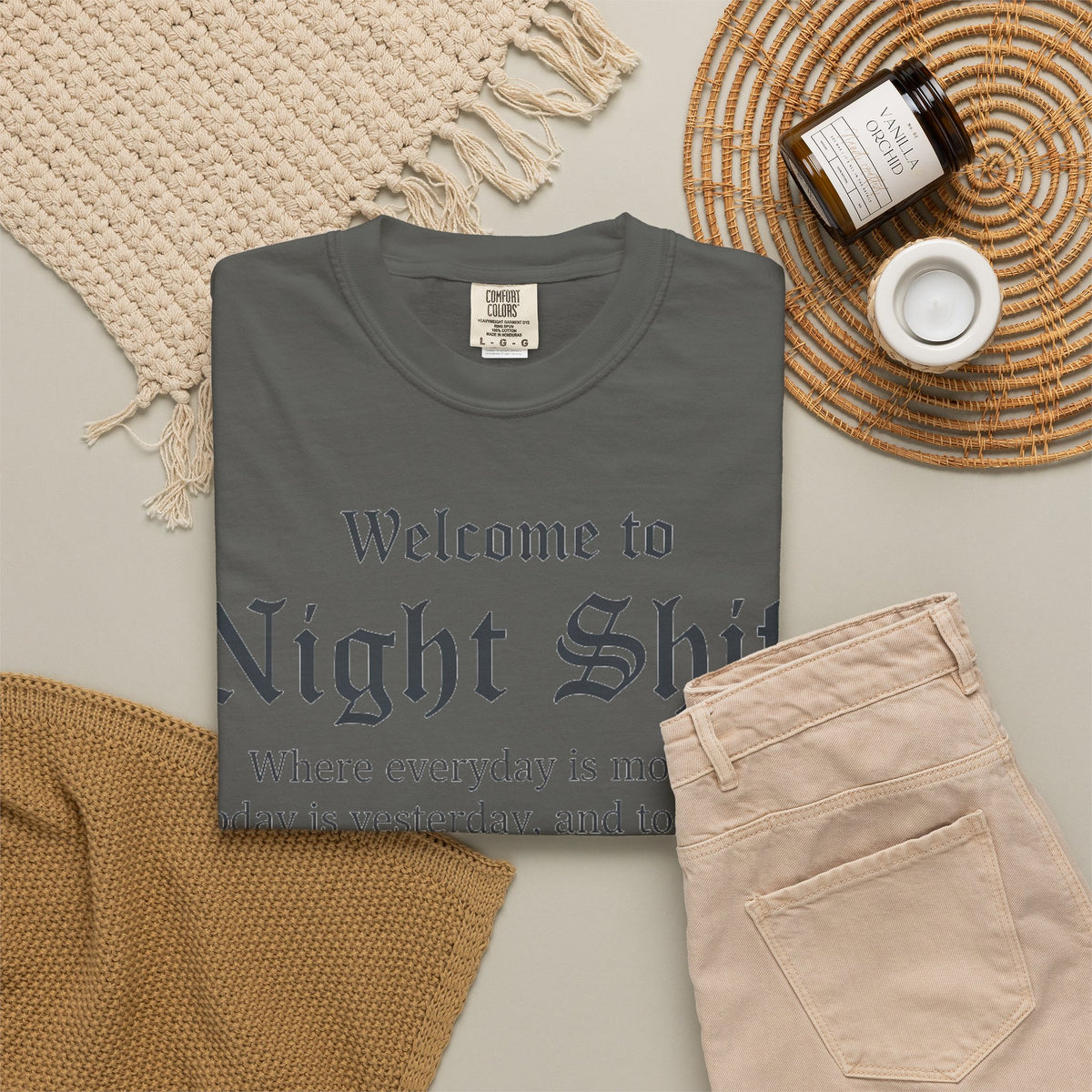 Welcome To Night Shift Light Shirt, Elegant Blackletter Nurse Tee, Night Shift Gift Shirt, RN Humor
