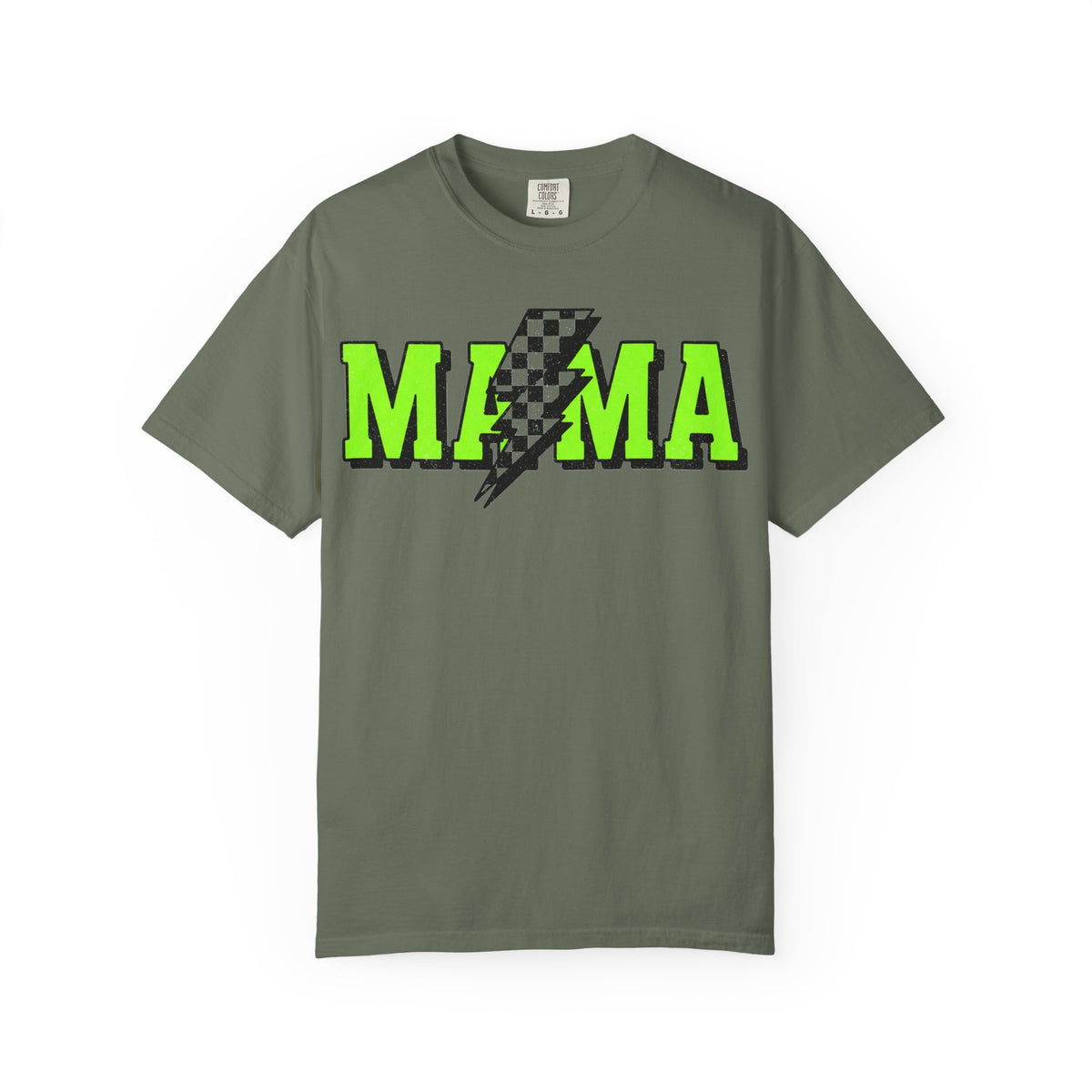 Mama Checkered Bolt Shirt, Green Lightning Mom Tee, Edgy Mama Shirt, Mothers Day Gift