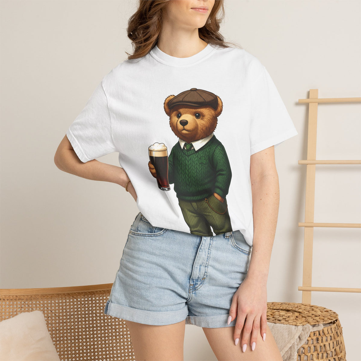 Irish Teddy Bear Pint Shirt, Shamrock Sweater Bear Tee, St Patricks Day Pub Shirt, Irish Gift