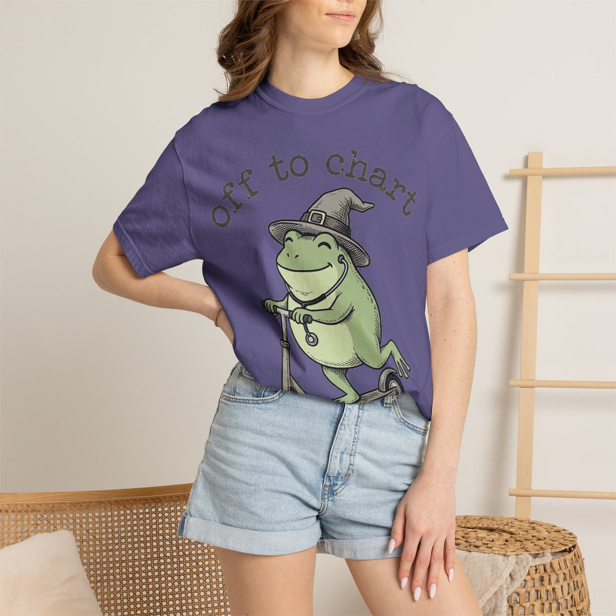 Off To Chart Shirt, Funny Witch Frog Nurse Tee, Charting Nurse Scooter Shirt, RN Gift