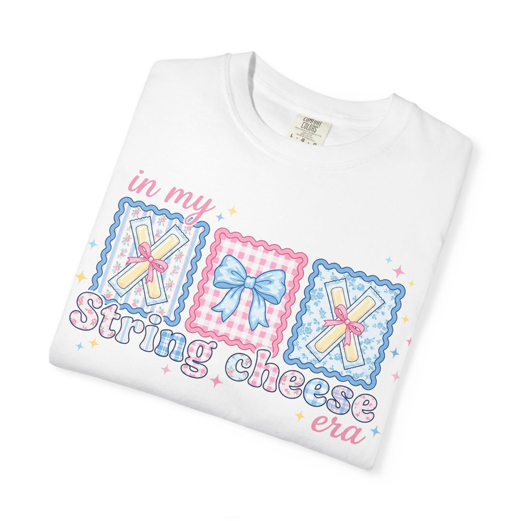 In My String Cheese Era Bow Shirt, Pastel Coquette Snack Tee, Funny Cheese Lover Shirt, Cute Gift