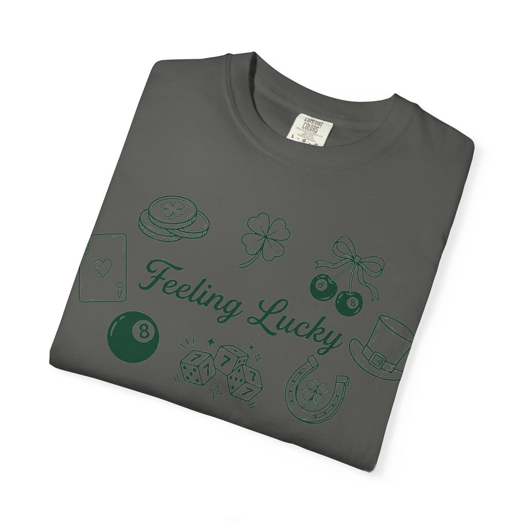 Feeling Lucky Wide Charms Shirt, St Patricks Clover Dice Tee, Green Luck Shirt, Irish Gift