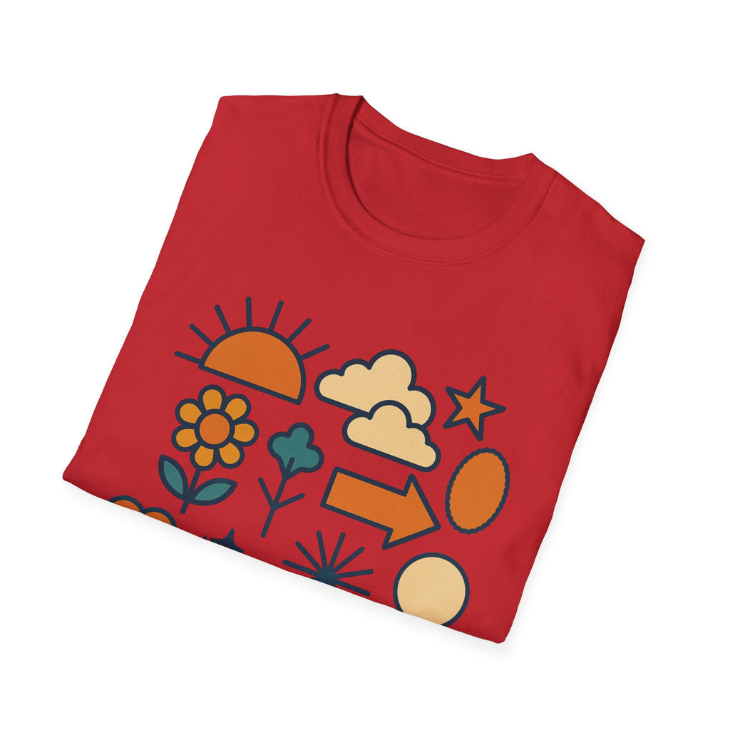 Retro Shapes Shirt, Mid Century Abstract Tee, Modern Art Gift