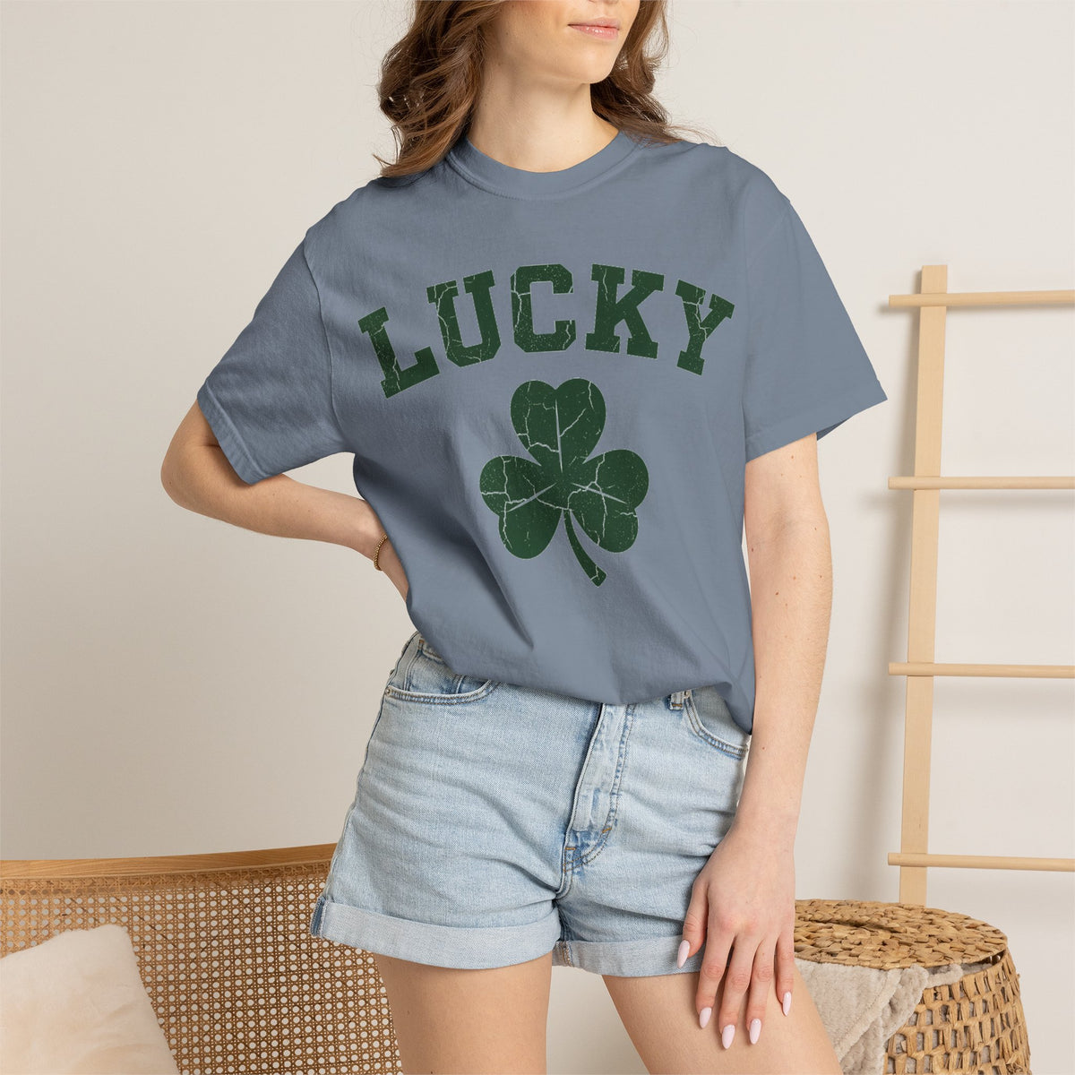 Lucky Big Shamrock Shirt, Bold Varsity Clover Tee, St Patricks Day Shirt, Irish Gift