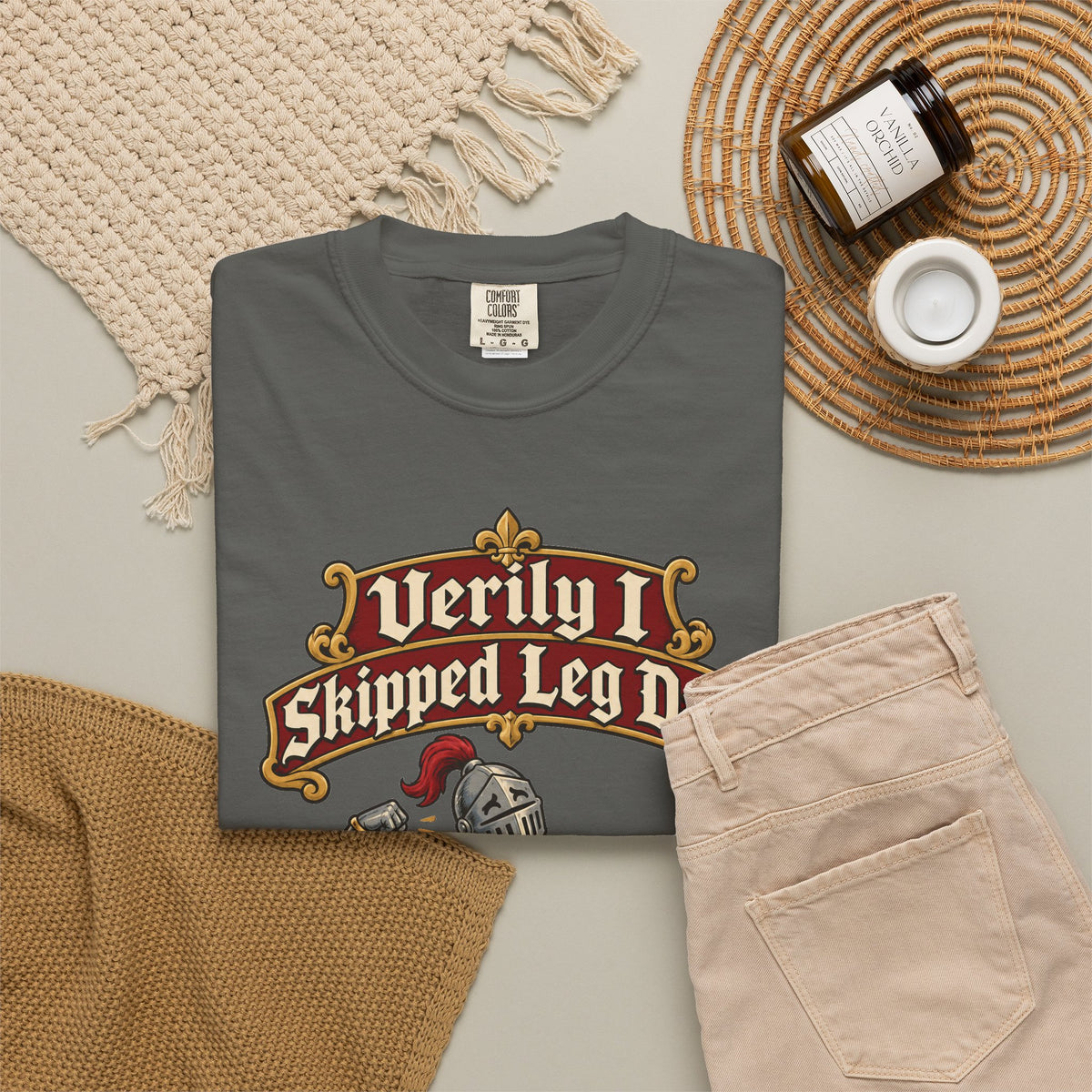 funny gym shirt Verily I Skipped Leg Day Shirt, Funny Graphic Shirt, Comfort Colors