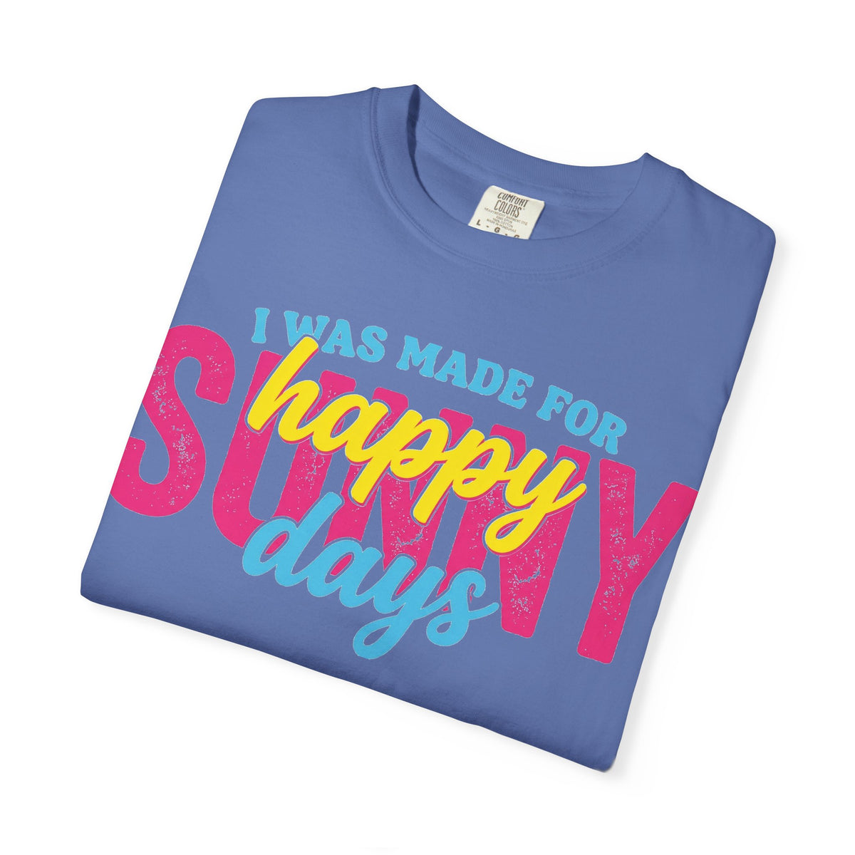 Happy Sunny Days Wide Shirt, Retro Layered Type Summer Tee, Bright Vacation Shirt, Summer Gift