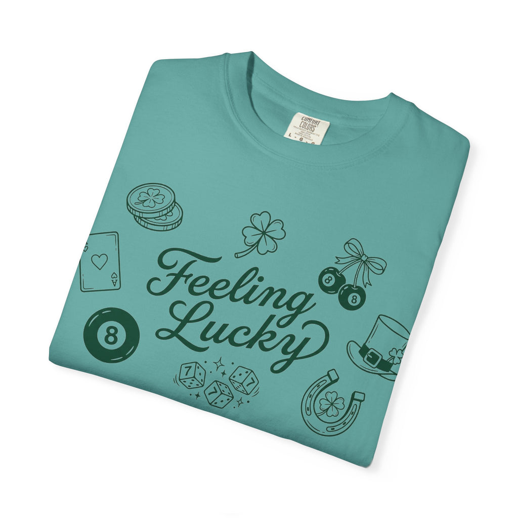 Feeling Lucky Shirt, St Patricks Day Charms Tee, Green Clover Dice Shirt, Lucky Charm Gift