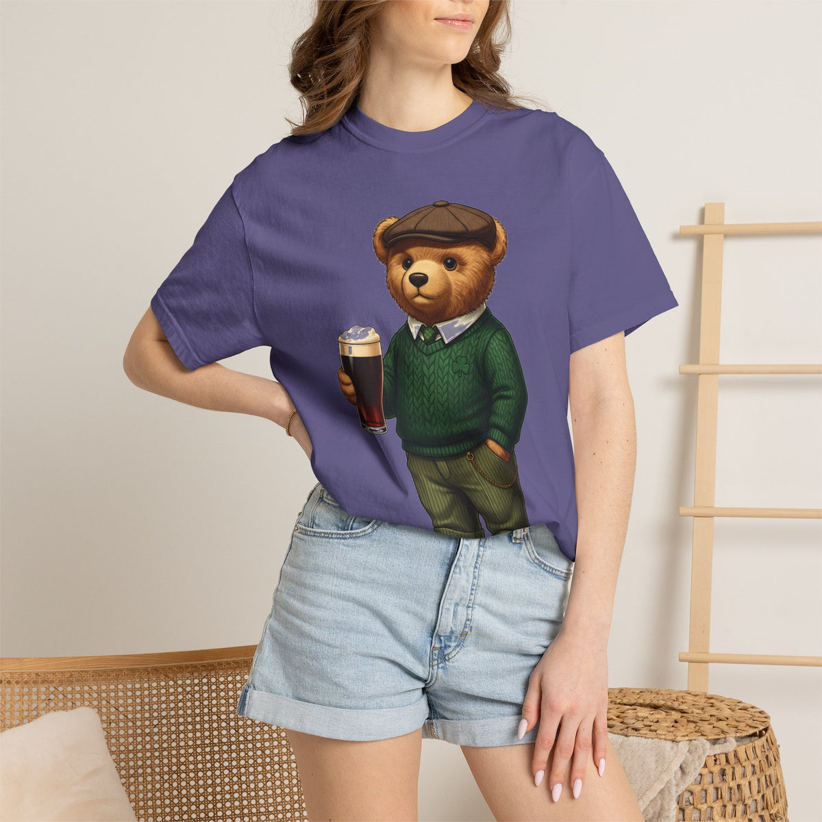 Irish Teddy Bear Pint Shirt, Shamrock Sweater Bear Tee, St Patricks Day Pub Shirt, Irish Gift